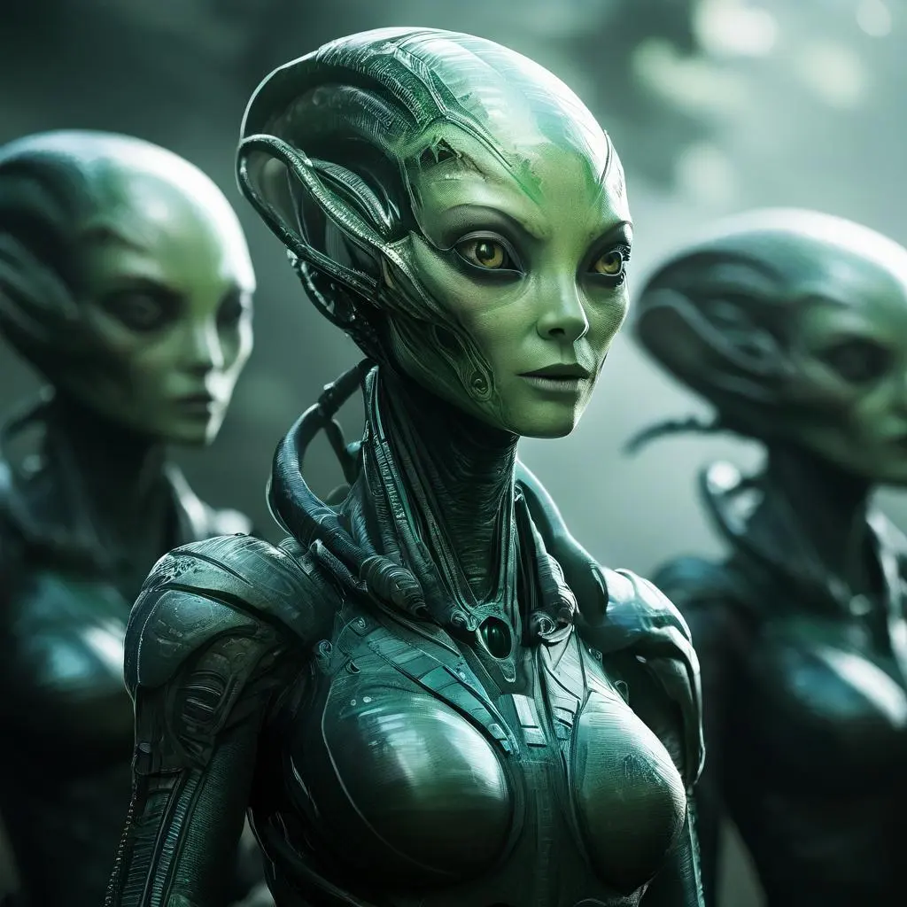 Three female aliens