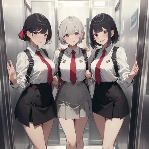 Horny Girls Elevator